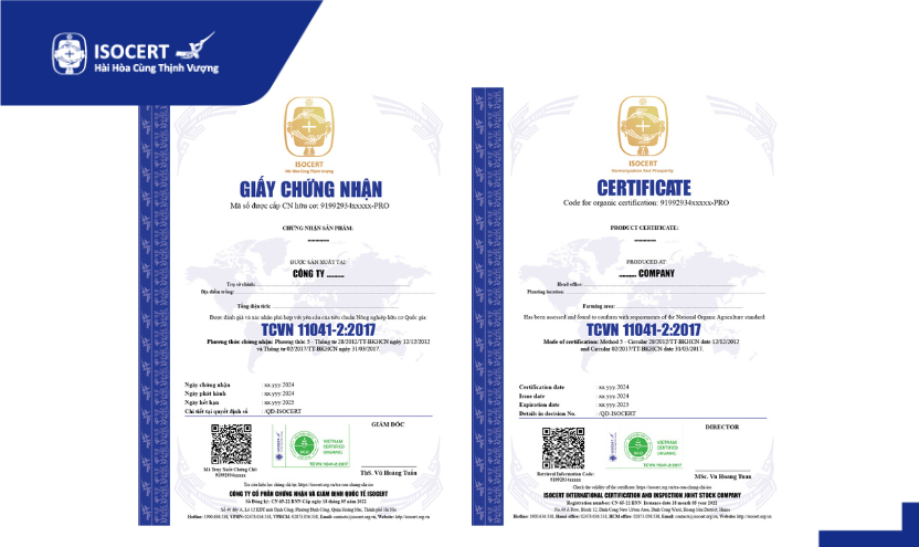 Chứng nhận hữu cơ trồng trọt