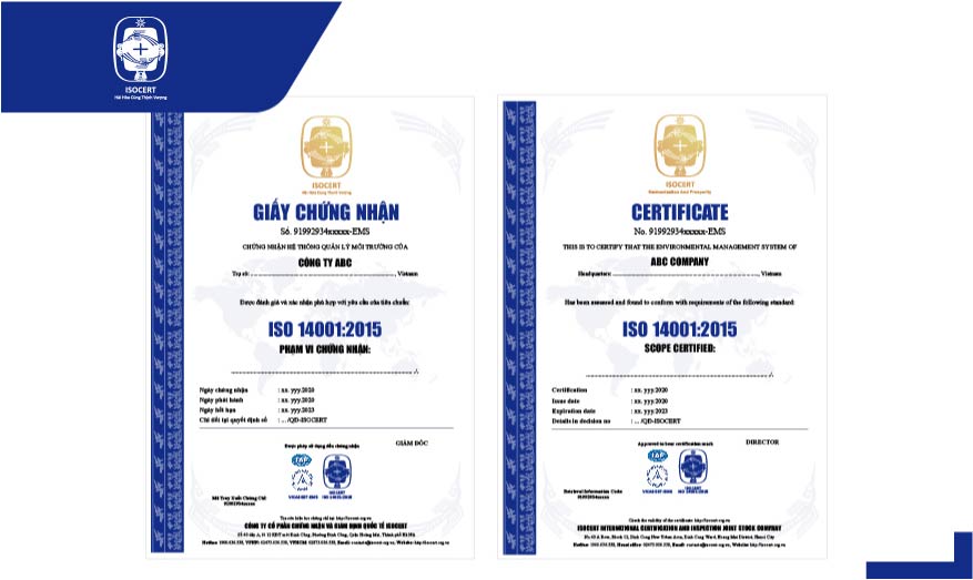 Chứng Nhận ISO 14001:2015