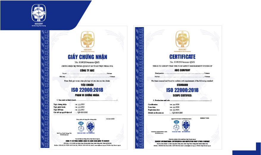 Chứng Nhận ISO 22000:2018