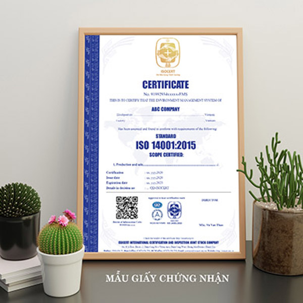 chứng nhận iso 14001 chứng nhận ISO 14001